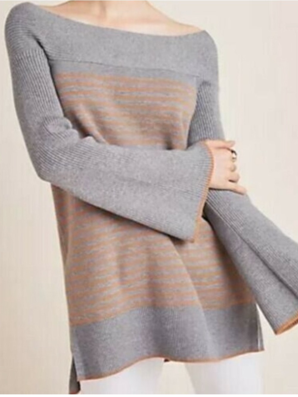 Anthropologie Elise RibbedTunic Off the Shoulder